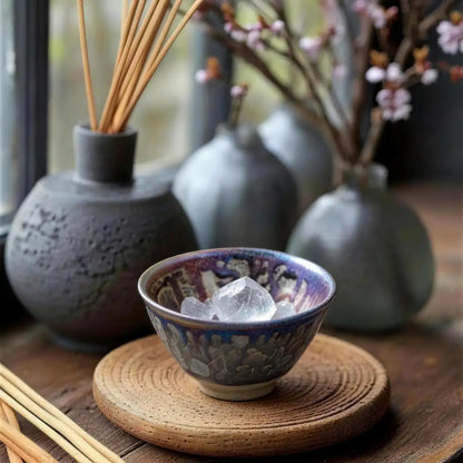 Crater Glaze Jian Ware Crystal Charging Bowl
