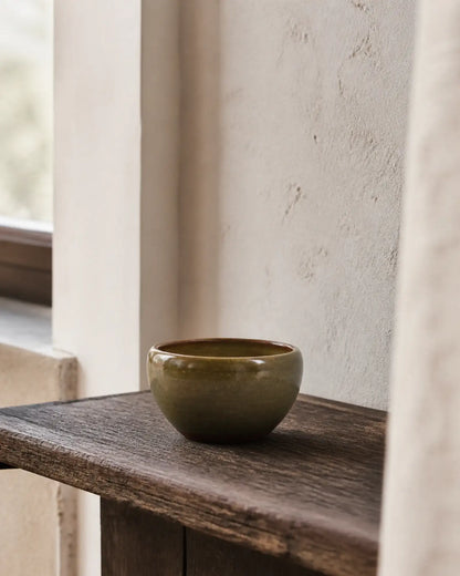 Green Tea Dust Glaze Smudging Bowl