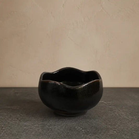 Lotus Onyx Glaze Jian Ware Bowl