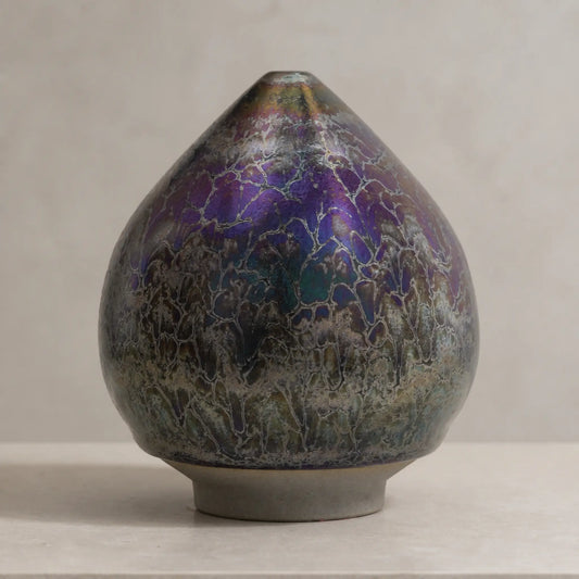 Tide Glaze Jian Ware Teardrop Vessel  No.2